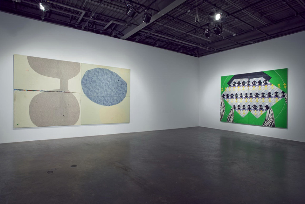 Tennis Catcher, 2009, tissus cousus, peinture acrylique, 305 x 244 cm